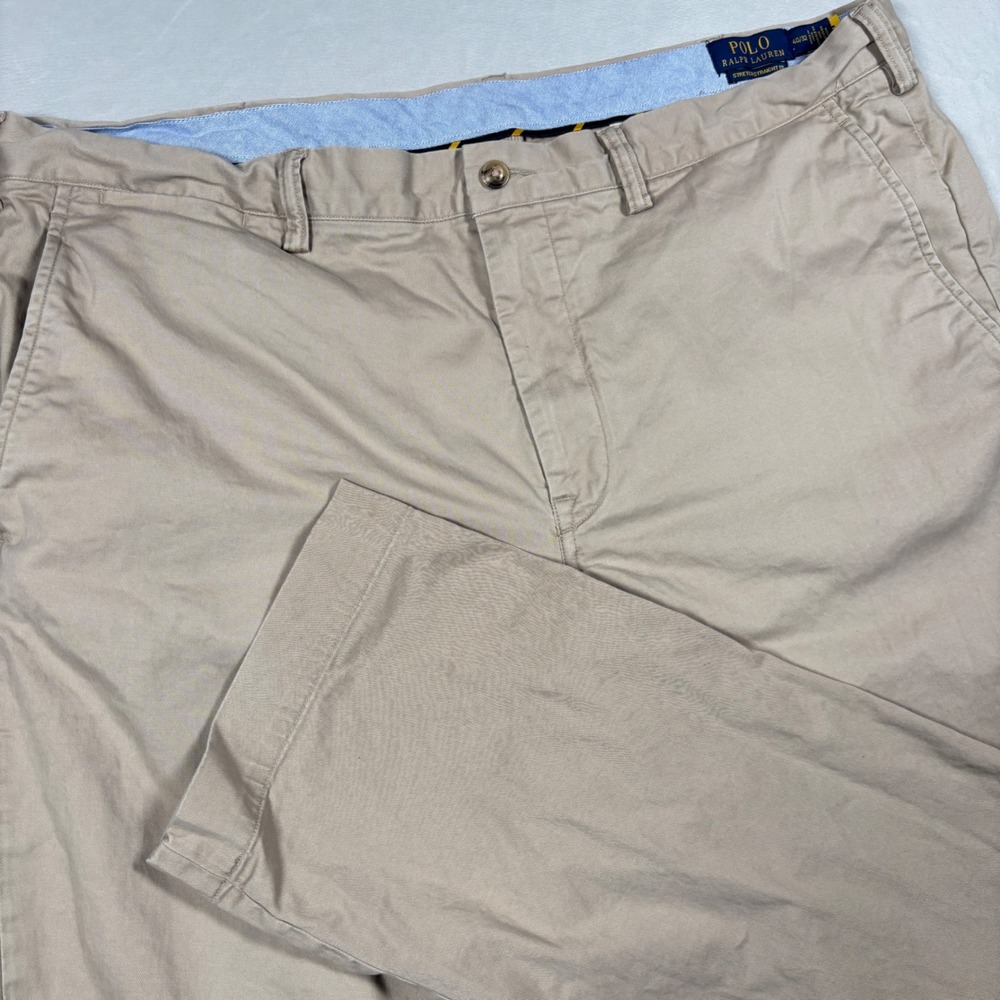 Polo Ralph Lauren Chinos Mens 40x32 Khaki Stretch Straight‎ Cotton Twill Pants
